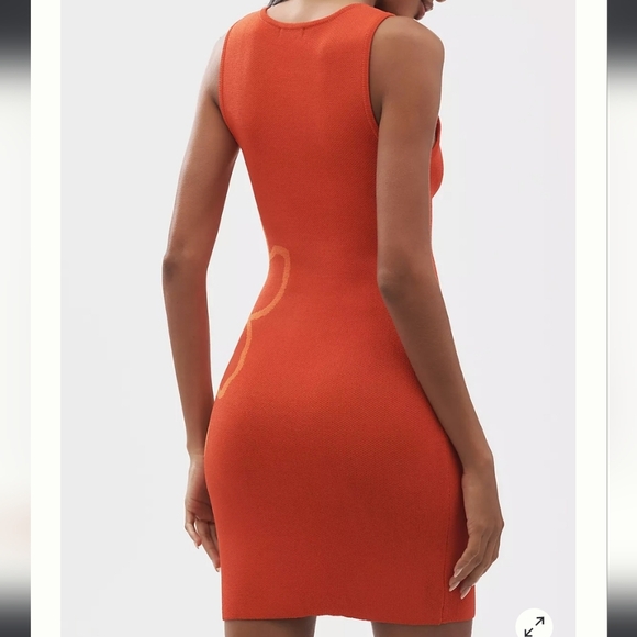 Flat White Sleeveless Square-Neck Flower-Printed Knit Mini Dress, Retail $148.00 - Picture 3 of 8